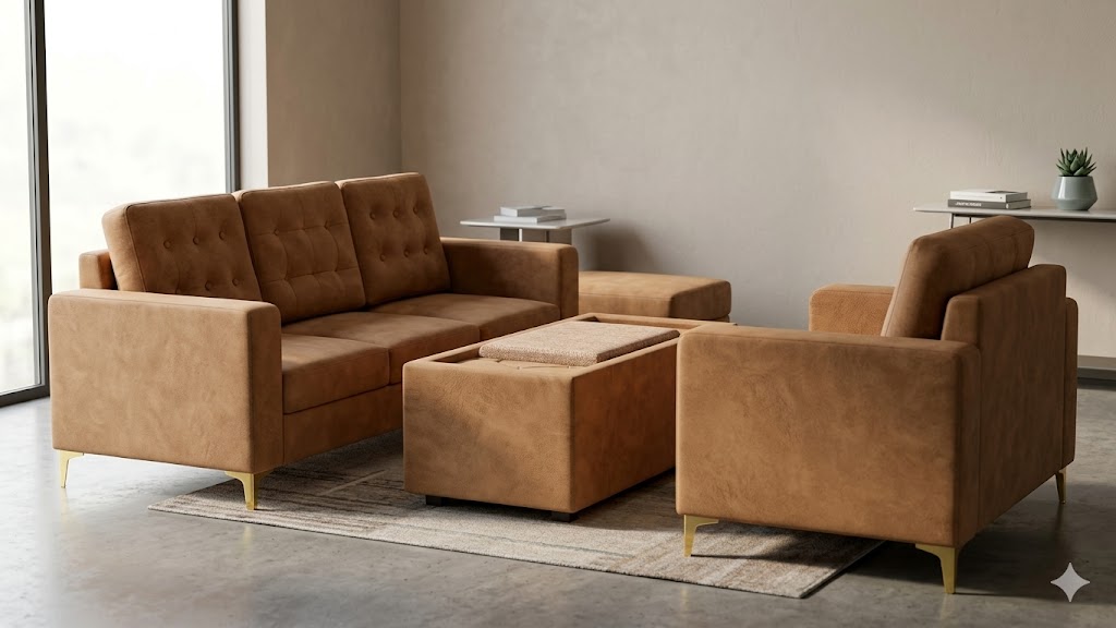 "The Aurelia Caramel Suede Collection"