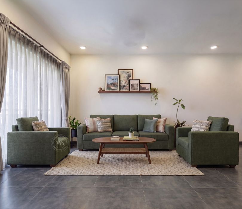 Albus 3+1+1 Seater Fabric Sofa Set (Sage Green)