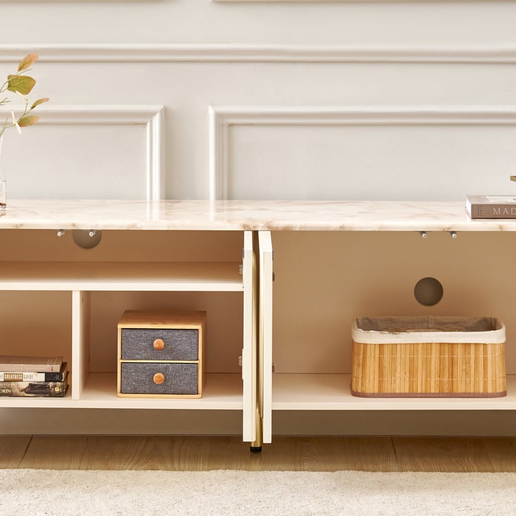 Alchemy Faux Marble Top TV Unit - Cream