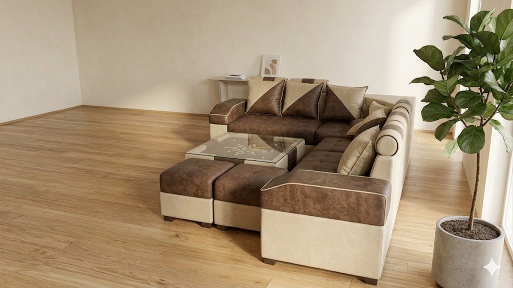 The Mocha & Crema Geometric Lounger