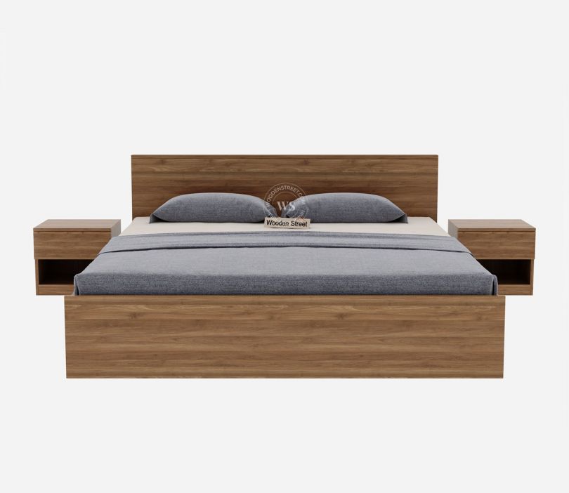 Clemency King Size Bed With Hydraulic Storage (Columbian Walnut Finish)