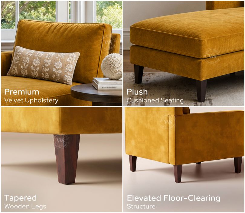 Bracus Chaise Lounge (Velvet, Chestnut Brown)