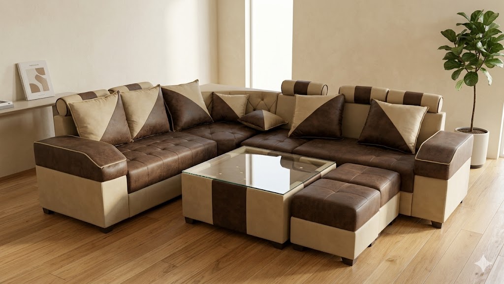 The Mocha & Crema Geometric Lounger