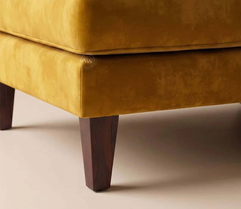 Bracus Chaise Lounge (Velvet, Chestnut Brown)