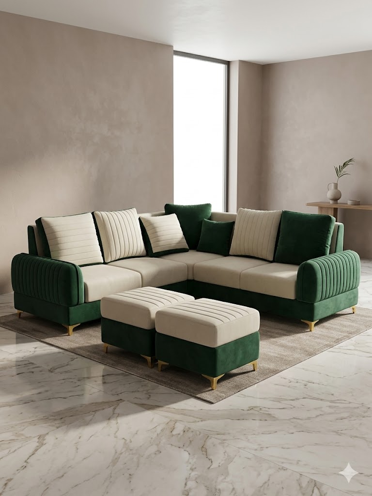 The Botanica Dual-Tone Sectional Sofa
