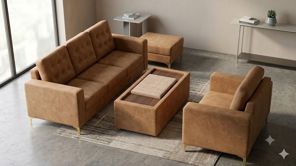 "The Aurelia Caramel Suede Collection"