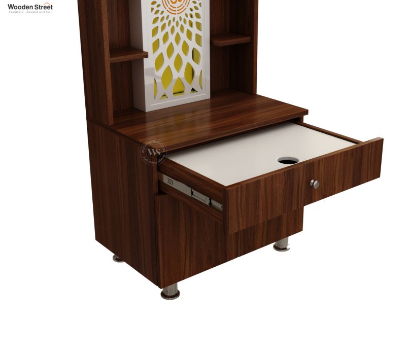 Atharv Engineered Wood Home Temple With Inbuilt LED Light System (Exotic Teak)