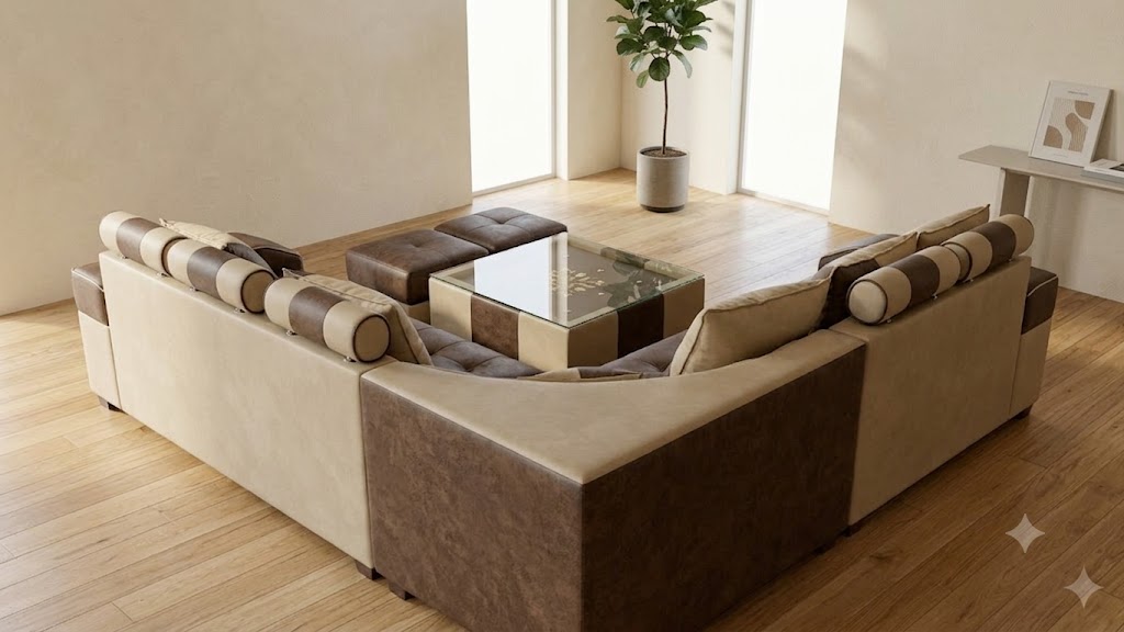 The Mocha & Crema Geometric Lounger